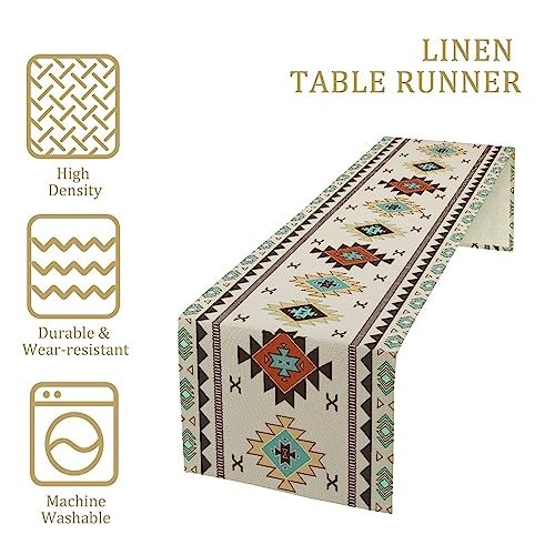Aztec Southwest Table Runner,Ethnic Style Design Geometric 13x36inch Aztec-4 gallery