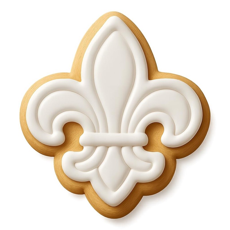 Minimalist Fleur de Lis Cookie Cutter & Stamp, Fondant & Clay - 4x3.3 gallery