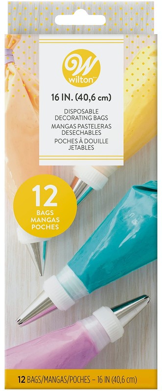Wilton Disposable 16-Inch Decorating Bags (2 Pack) 16" 2 count, Clear gallery
