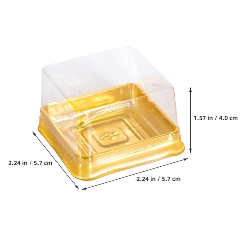 100 Pcs Mini Individual Cupcake Containers Moon Cake Packaging Clear Plastic ... gallery