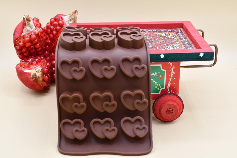 Chocolate Heart To Heart In Love Shape Tray Pan Silicone Diy Mold Durable Oven F gallery