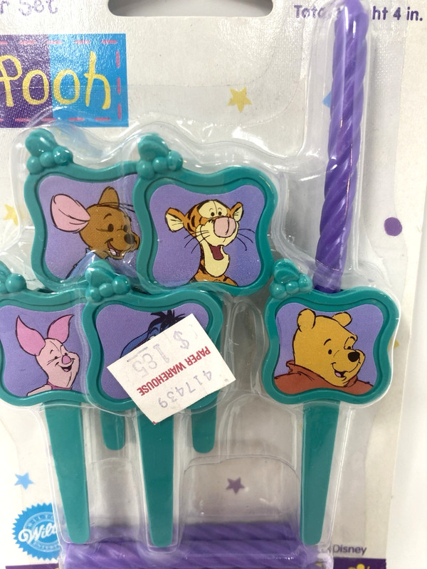 Wilton Winnie the Pooh Cake Topper Candle Holders Set 5 Characters 1996 gallery