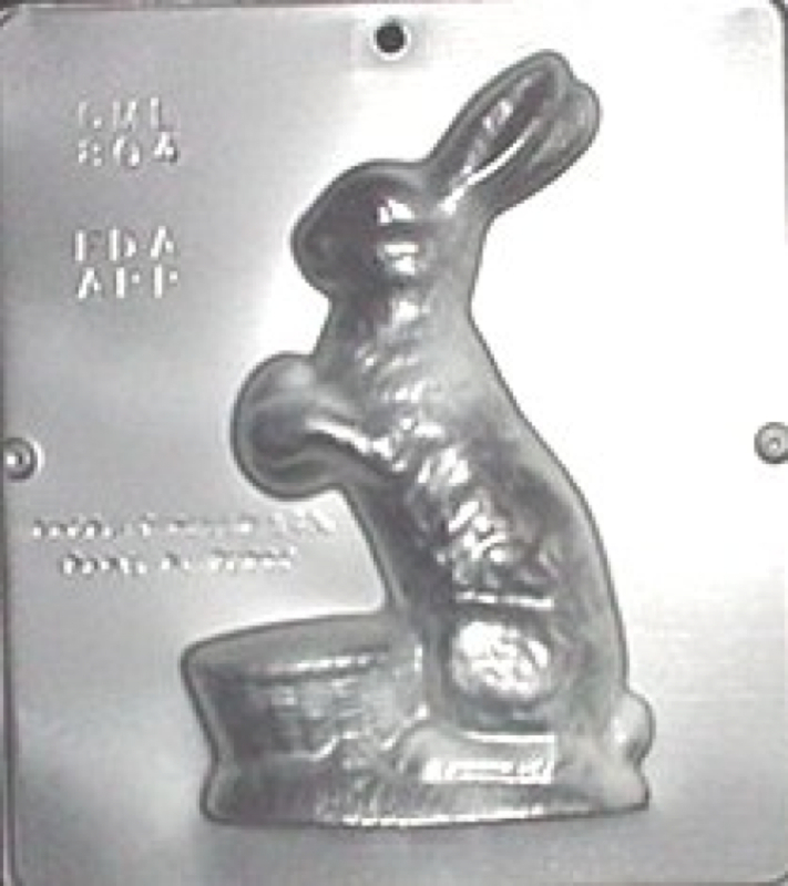 7" Bunny Facing Left Chocolate Candy Mold Easter 804 NEW gallery