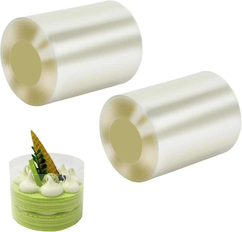 2Pack Cake Collars 5×394inch Transparent Acetate Sheets Baking Clear Cake Strips gallery