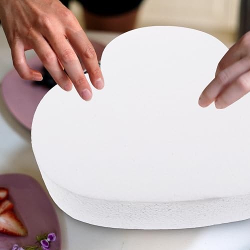 Heart Shaped Cake Dummy 8 Inch Foam Cake Model for Wedding 20X20X5CM White gallery