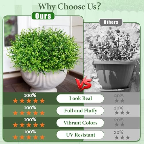 Artificial Flowers for Outdoors Fake Outdoor Flowers Fake 14 Bundles Green gallery