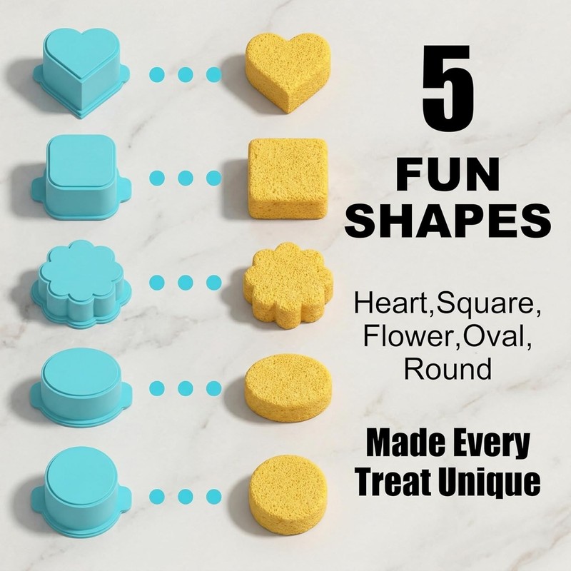 5 PCS Cake Pop Mold Set with 7.87-inch Tray, Heart Square Cloud Oval Round 3D gallery