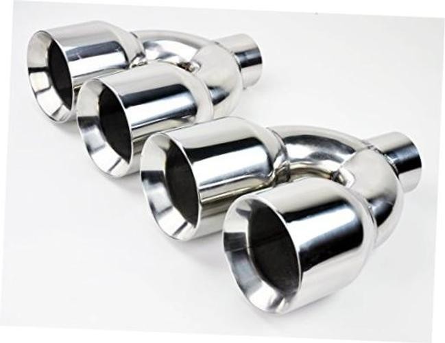 Dual 4″ Quad Staggered Stainless Steel Exhaust Tips for Chevy Corvette C6 05-13