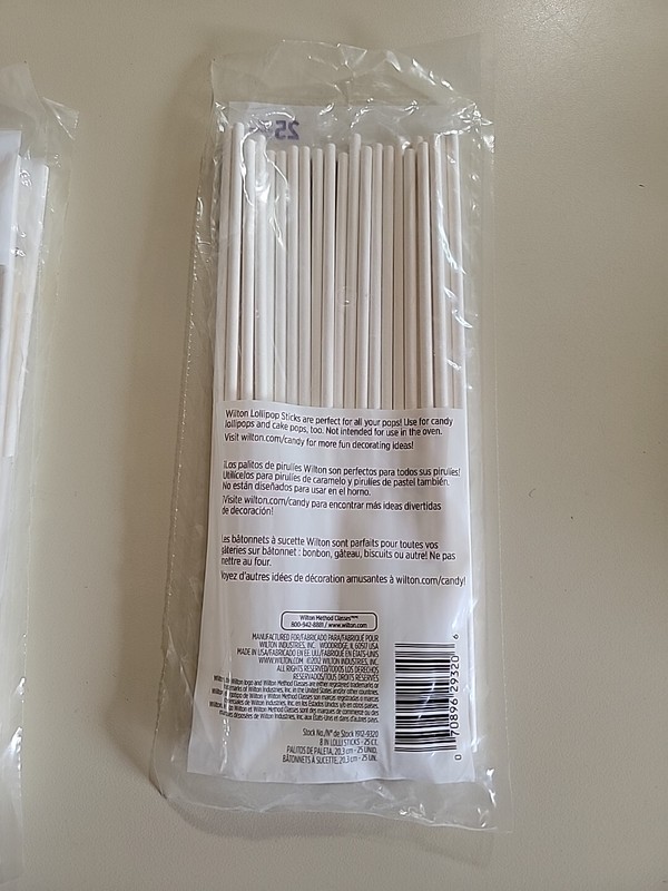 Wilton Lollipop Sticks 8" 25/Pkg- Lot Of 6 Brand New gallery