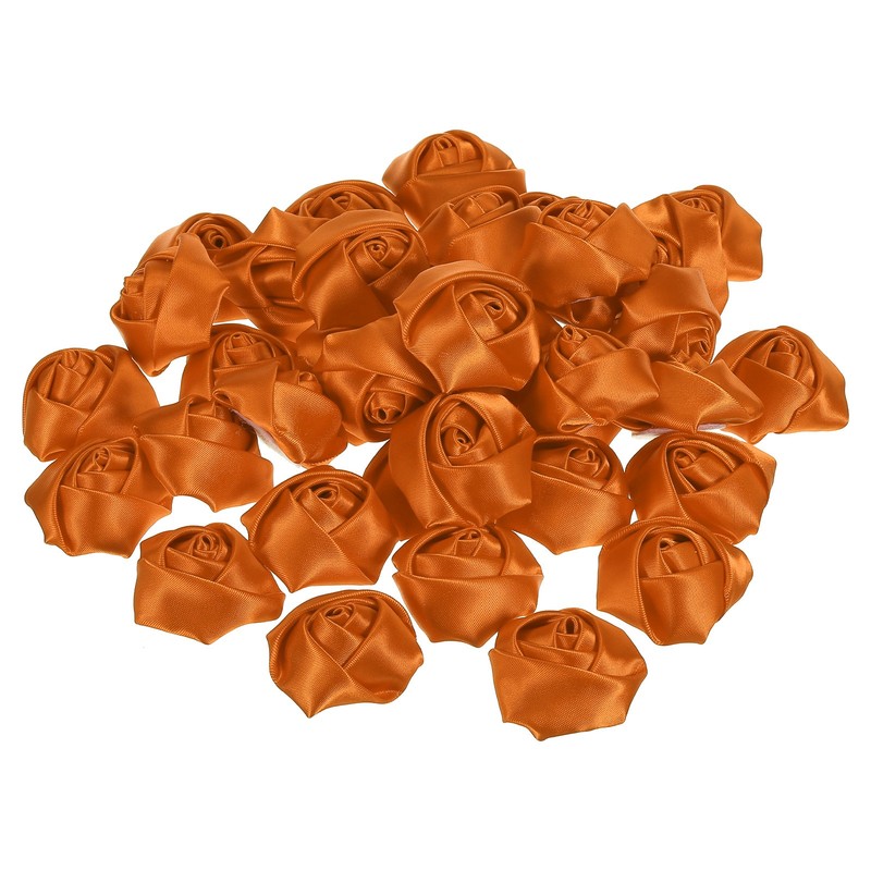 20Pcs Artificial Flowers Roses Heads Satin Rose Fabric Flowers Gold Tone