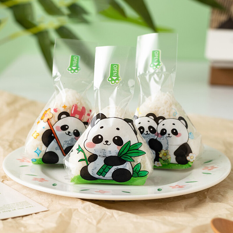 50pcs Lovely Cartoon Triangle Rice Ball Packaging Bag DIY Sushi Bag Accessories. gallery