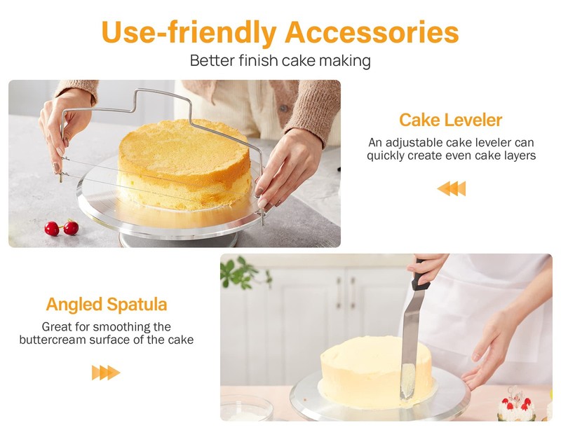 22pcs Cake Decorating Supplies Kit, Baking Tools with 12 Aluminium Cake Turntabl gallery