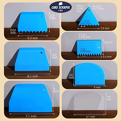 Cake Scraper Cake Smoother, 7 Pcs Cake Tools Icing Scraper Cake Scraper Blue gallery