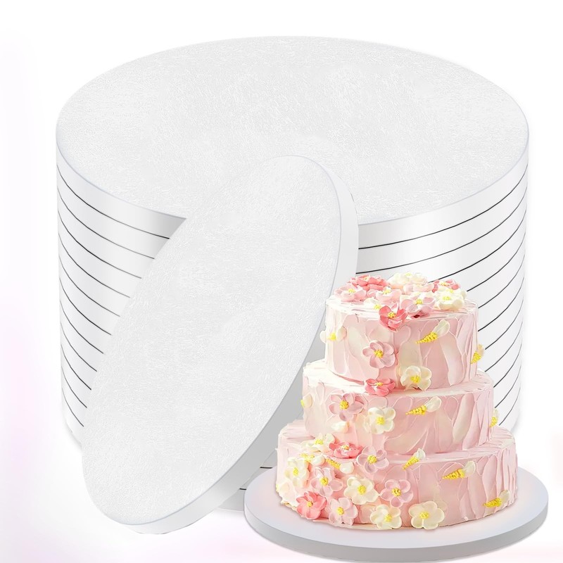 12 Inch Cakeboard 12 Pack, 1/2 Inch Thick Round Cake Boards, Bend Resistant &…