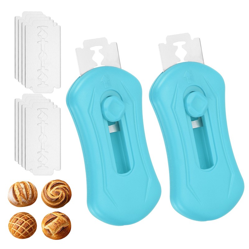 2Pcs Bread Lame, Magnetic Sourdough Scoring Tool, Gourd Shape/Blue