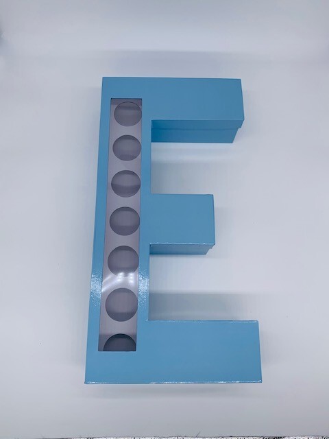 Cupcake Letter Box (E) – Color: Blue