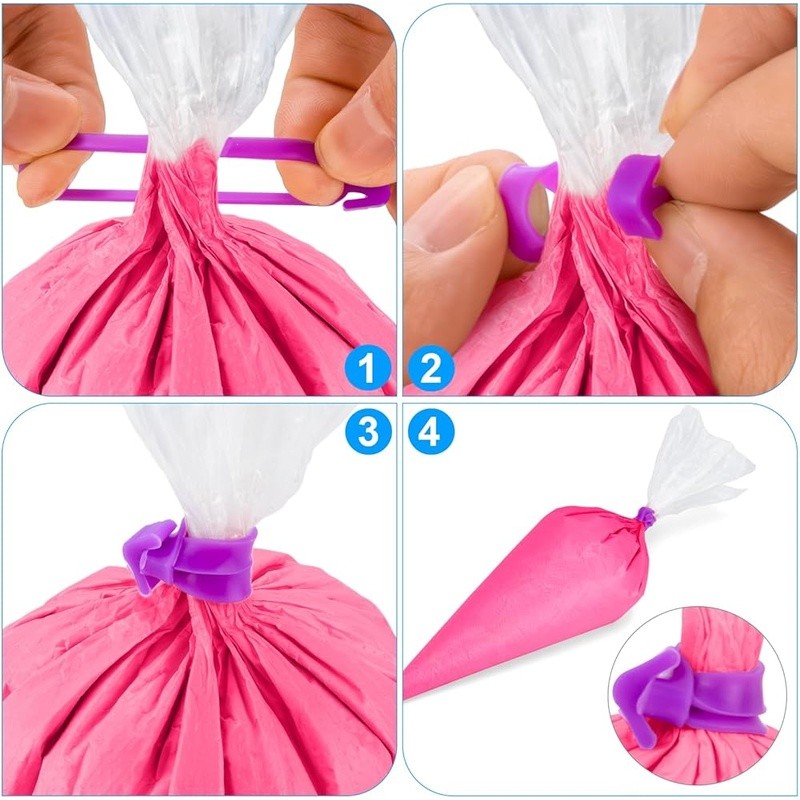 107 Pcs Disposable Piping Bags Pastry Decorating Set W/ Ties Clips Needle New gallery