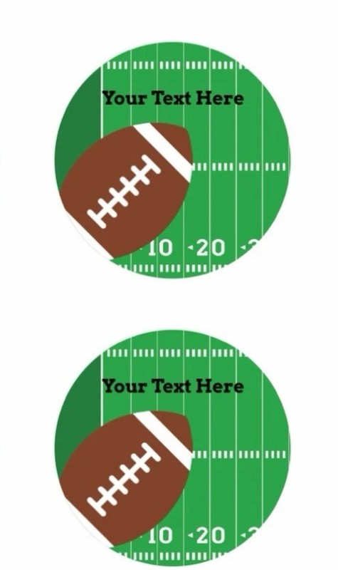 12 Baby, Kids, Football edible paper, cupcake cookie toppers Personalized