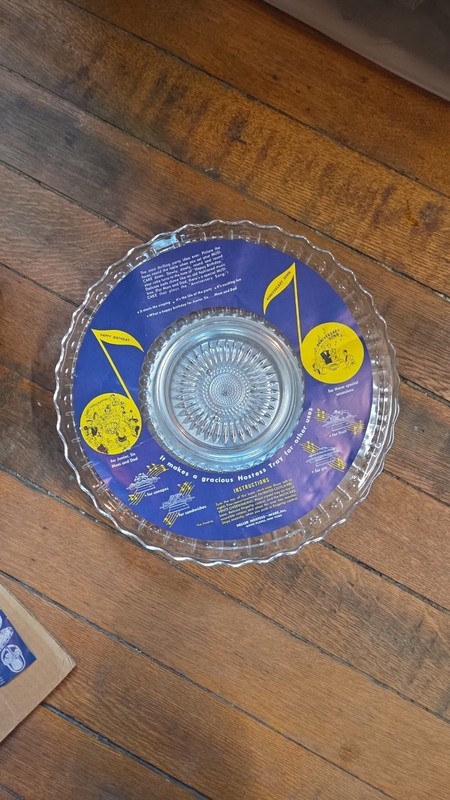 Vintage Heller Hostess Ware Musicake Birthday Music Cake Plate With Box gallery