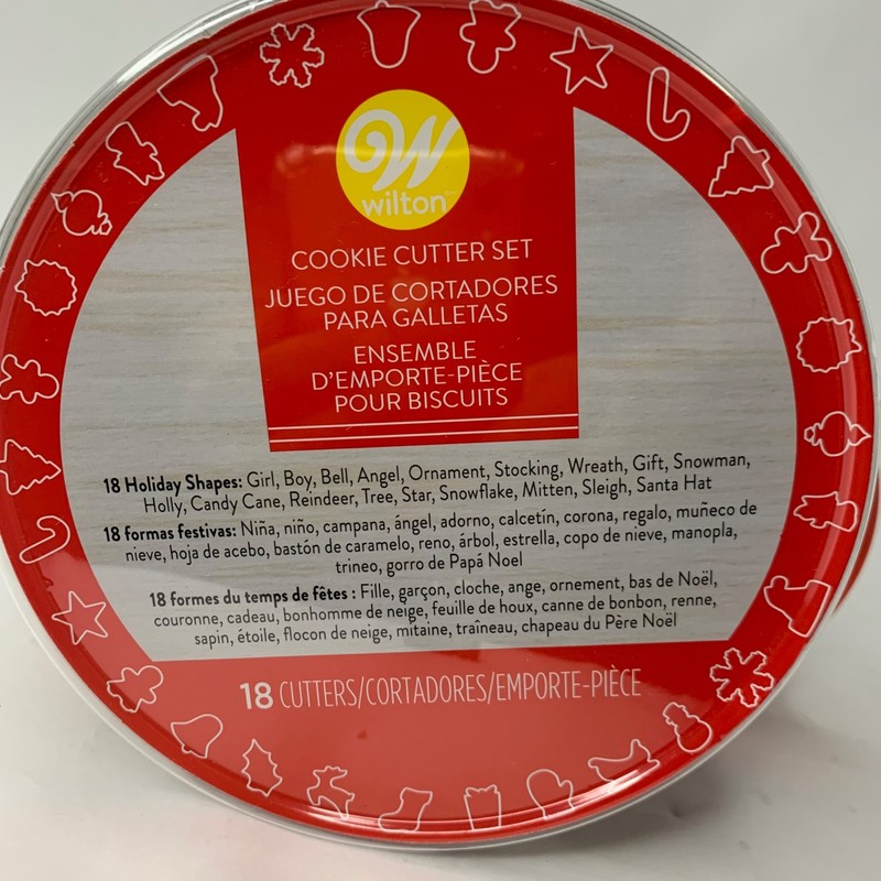 Wilton Holiday Cookie Cutter 18 Pc Stainless Steel Set of 2 Tubs gallery