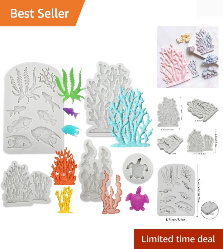 Food-Grade Silicone Molds: Sea Turtle, Fish & Coral Designs for Baking