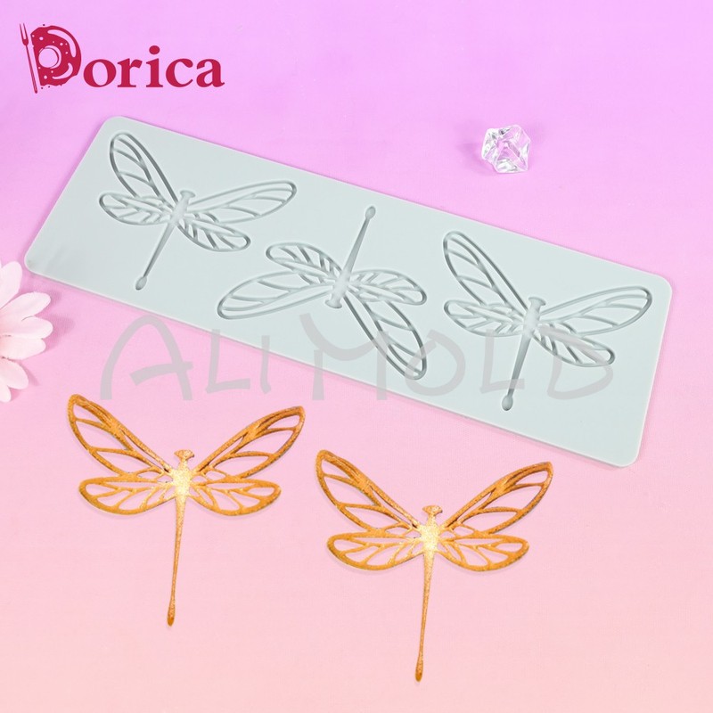 Dragonfly Silicone Lace Mat Handmade Insect Sugarcraft Chocolate Mould Diy gallery