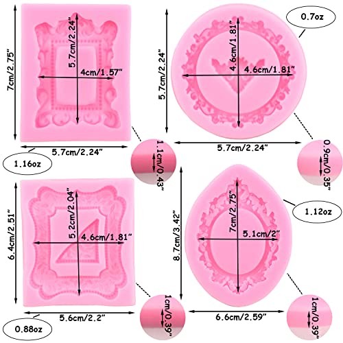 Photo Frame Fondant Molds Picture Frames Silicone Mold Vintage Frame Style A gallery