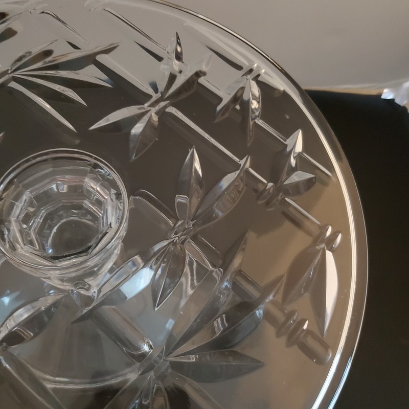 VTG Cake Plate with pedestal Bamboo branches design pattern. Free shipping gallery