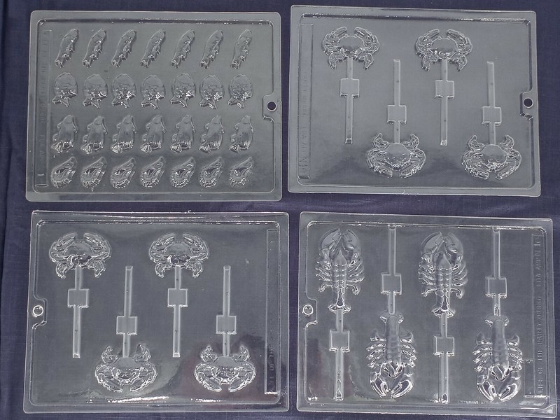 Life of the Party 4 Trays Nautical Lobster Crab Fish Chocolate Candy Mold Favor