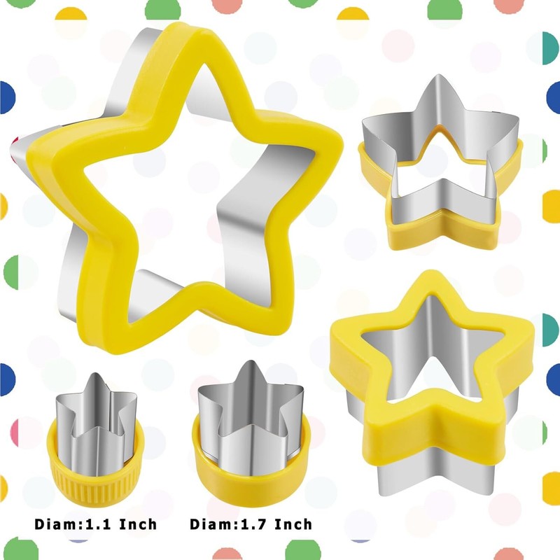 Star Cookie Cutter 5 Pieces 5 Sizes 1" to 4" Yellow gallery