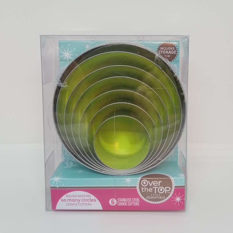 NEW Over The Top 6 Stainless Steel ROUND Nesting CIRCLES Cookie Biscuit Cutters