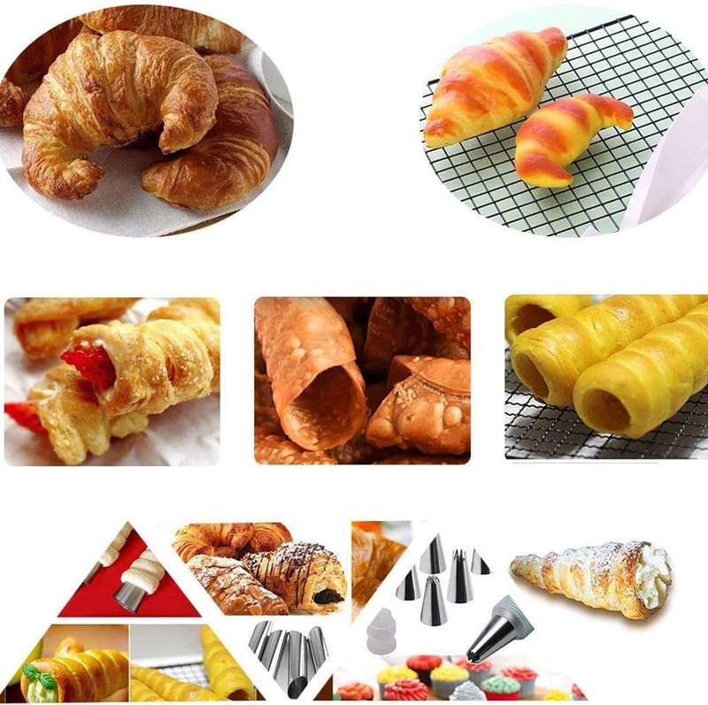 Non-Stick Cream Cannoli Tubes, 19 Pcs Stainless Steel Cream Horn Molds Baking C gallery