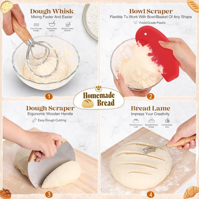 Sourdough Complete Starter Kit - Bread Making and Sourdough Starter Kit 25Pieces gallery