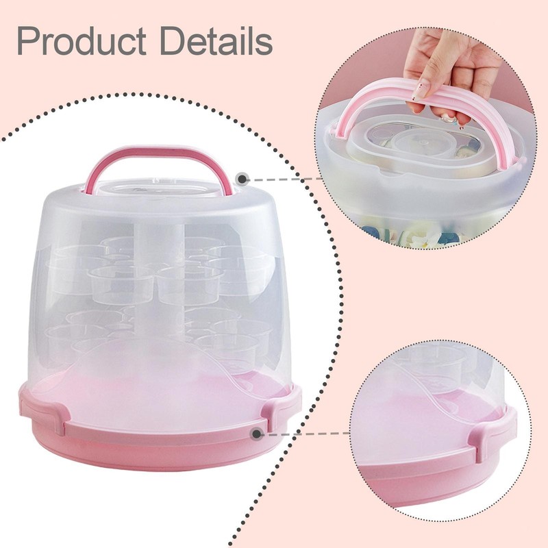 Tall Carrier with Handle Box for Baby Shower Kitchen 24 Cups gallery