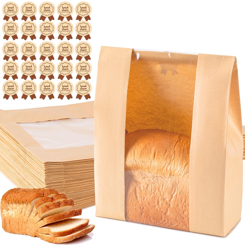 Paper Bread Bags 25PCS, Sourdough Bread Bags for Homemade Bread, Large Bakery