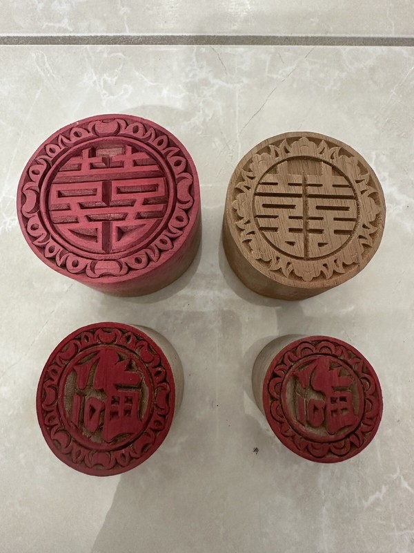 Chinese Character moon cake press mold hand pressed mooncake 4 Piece