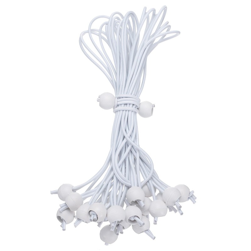 20Pcs Ball Bungee Cords 12″ Heavy Duty Bungee Cord Balls for Tent Holding, White