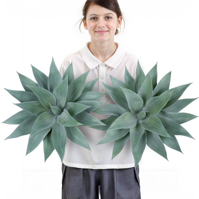 Velener Artificial Outdoor Blue Agave Plant – Small Size Uv Resistant Fake