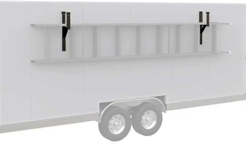 Rack Heavy Duty Side Mount Trailer Ladder Rack with Rubber Pads Bungee Cords 4 gallery