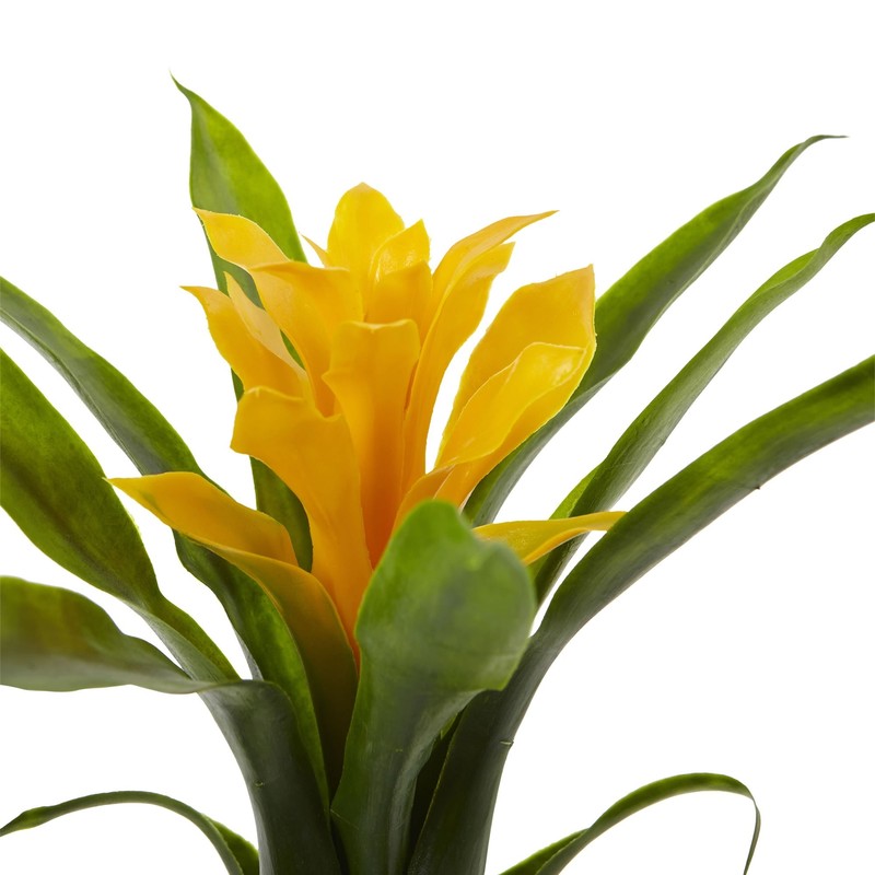 Nearly Natural 10in. Bromeliad Flower, Set of 6 Artificial Plant, Yellow, 6 gallery
