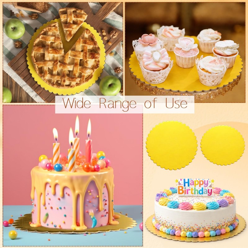 60 Packs Gold Cake Boards 10 Inch & 12 Inch Cake Cardboard Rounds Base Dispos... gallery