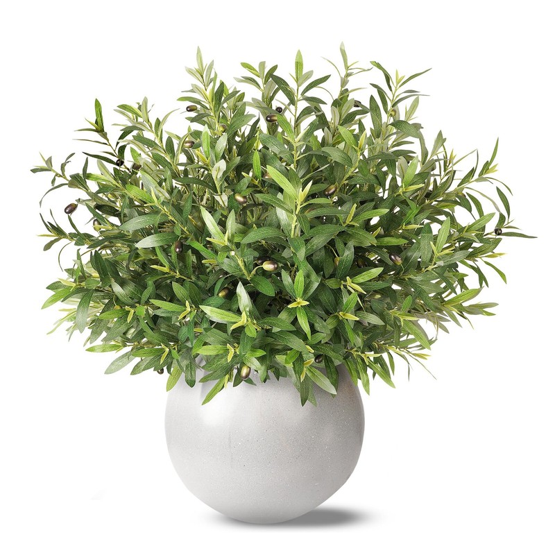 Ttranewsoo Fake Plants Olive Branch Artificial Plant 27.5In Outdoor Decorations gallery