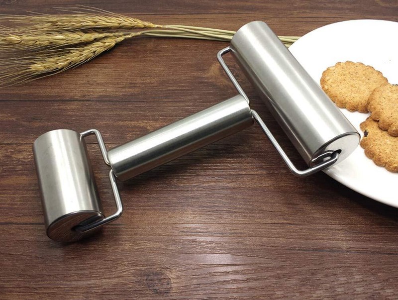 Stainless Steel Double Dough Rolling Pin for Pastry Pizza Baking Cookies Pies