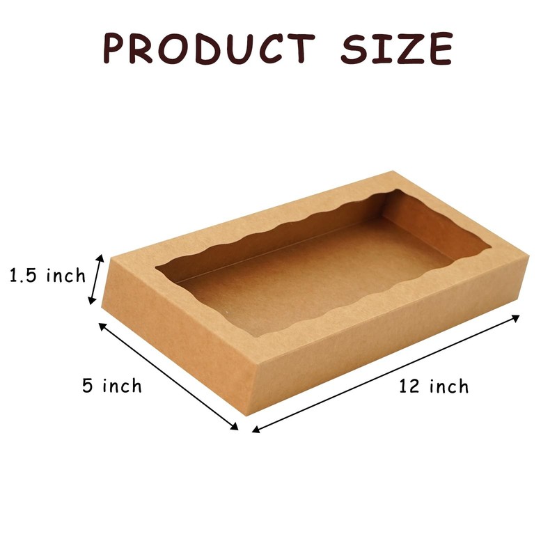 50pcs Cookie Boxes with window 12 x 5 x 1.5 Inch Bakery Boxes Treat Dessert f... gallery
