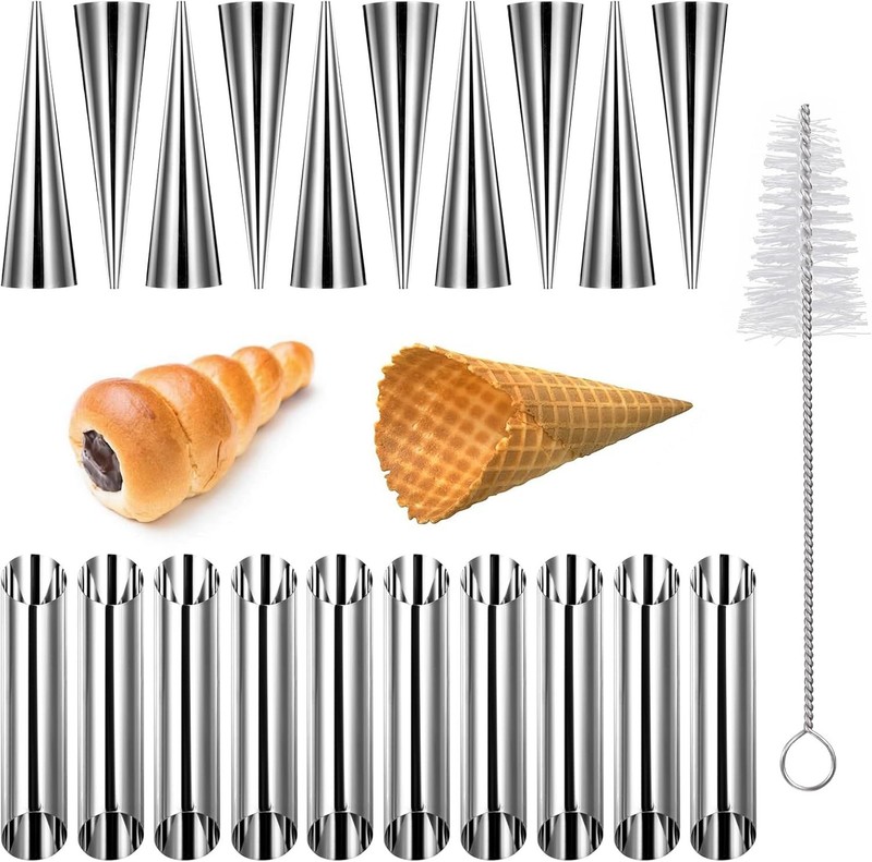 21 Pcs Cream Horn Mold Kit, Non-stick Stainless Steel Cream Horn Molds For Ba... gallery