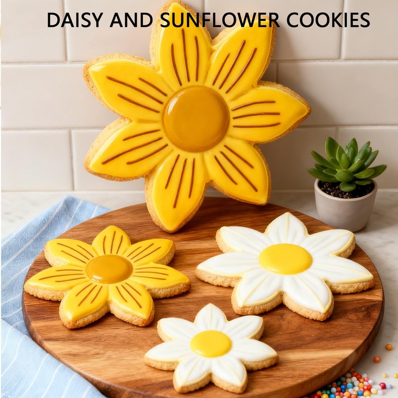 7 Pcs Flower Cookie Cutters-4.5", 3.7", 3.5", 3", 2.5", 1.9", 1.7" -Seven-Petal gallery