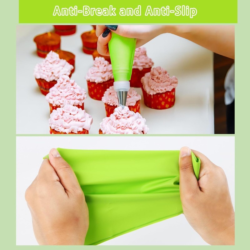 35Pcs Piping Bags and Tips Set with 24 Tips,2 Reusable Pastry 35 Pcs gallery