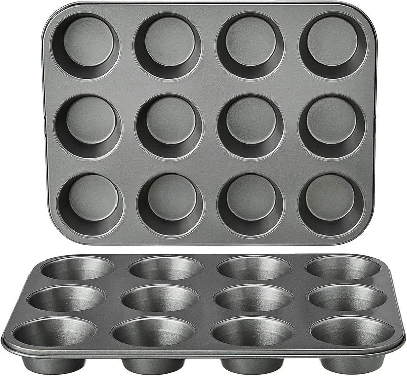 Nonstick Muffin Pan, Set of 2, Sturdy, Oven Safe, Bakes Evenly, Easy to Clean,