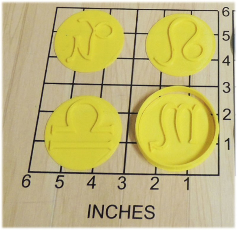 12 Zodiac Astrology Symbols Shaped Cookie Cutter and Stamp Set #1167