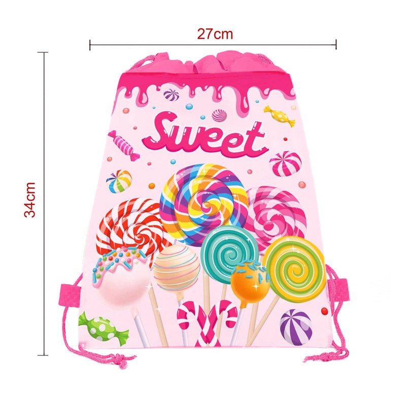 12 Pack Lollipop Drawstring Party Bags,Sweet Candy Gift Treat Bags for Kids G... gallery